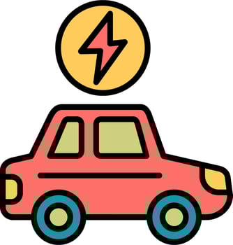 Electric Car Vector Icon