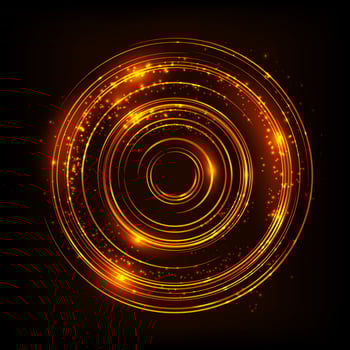 Rotating Orange Light Shiny with Sparkles, Suitable For Product Advertising, Product Design, and Other., Vector Illustration