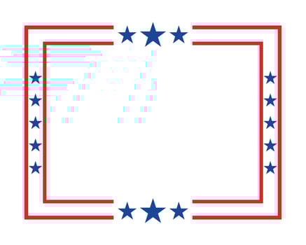 American flag square frame banner vector. vector