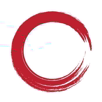 Enso zen stroke red circle japanese brush symbol vector illustration.