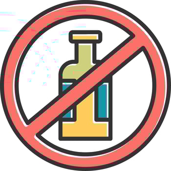 No Alcohol Vector Icon