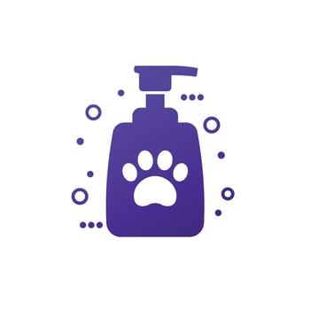 pet lotion icon on white, vector