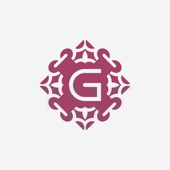 elegant initial letter G abstract ornament square emblem logo vector
