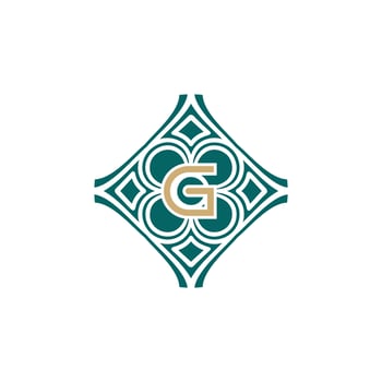 elegant initial letter G unique abstract pattern frame logo vector