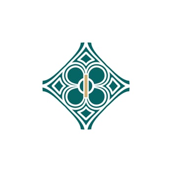 elegant initial letter I unique abstract pattern frame logo vector