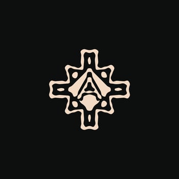 Initial letter A logo. unique tribe ethnic ornament ancient emblem vector
