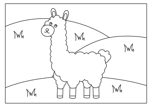 Farm animal coloring page for kids vector