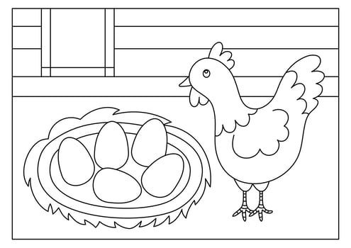 Farm animal coloring page for kids vector