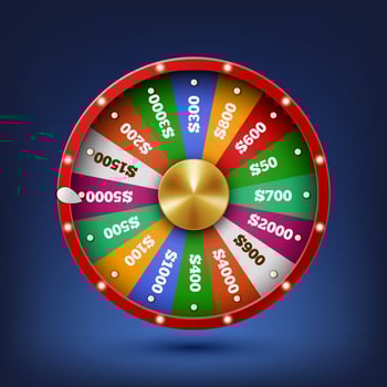 Realistic Spinning Fortune Wheel, Lucky Roulette. Suitable For Casino, Web and Other, Vector Illustration