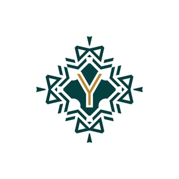 Initial letter Y abstract antique pattern emblem decorative logo vector