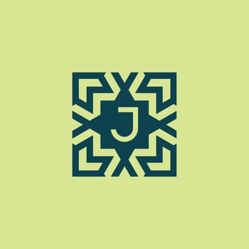 Initial letter J square abstract pattern logo vector
