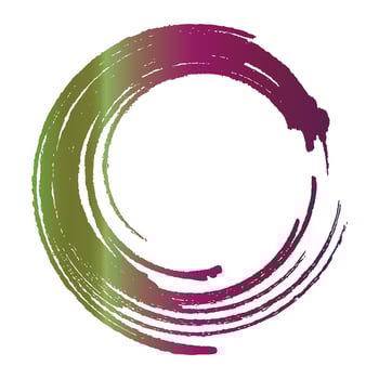 Enso zen stroke colorful circle japanese brush symbol vector illustration.