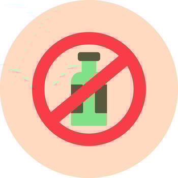 No Alcohol Vector Icon