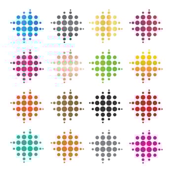 Many Colors Halftone Dots Vector Icon And logo design Vector Template