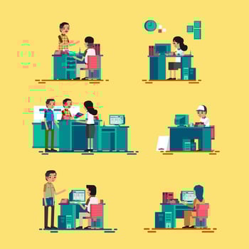 set of people work in officevector illustration vector