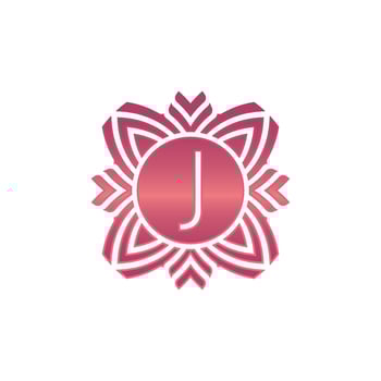 Initial letter J ornamental flower emblem logo vector