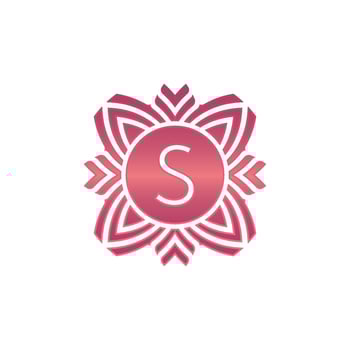 Initial letter S ornamental flower emblem logo vector