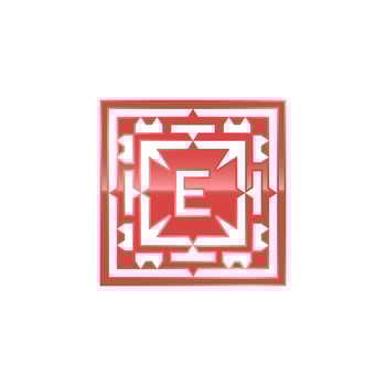 Initial letter E logo, elegant square emblem pattern. vector