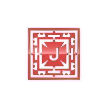 Initial letter J logo, elegant square emblem pattern. vector