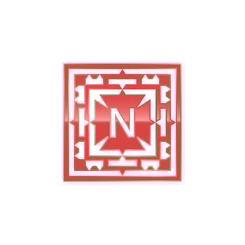 Initial letter N logo, elegant square emblem pattern. vector