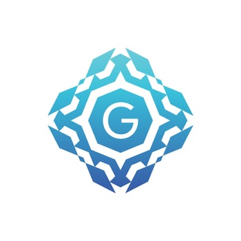 Initial letter G ornamental decorative square pattern logo vector