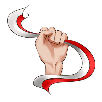 Hand Holding Indonesian Flag png