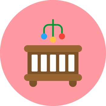 Baby Bed Vector Icon