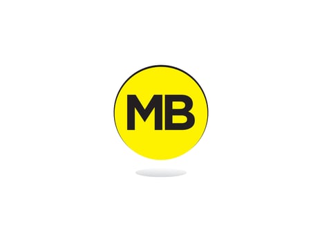 Minimal MB Logo Icon, Creative Mb Logo Letter Design For Business vector