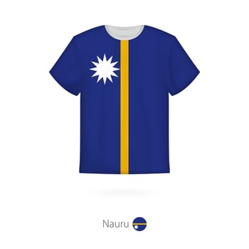T-shirt design with flag of Nauru vector