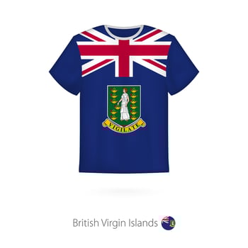 T-shirt design with flag of British Virgin Islands. vector