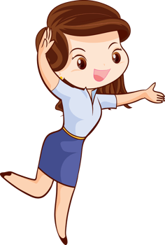 Smiling beautiful woman character in cute actions png