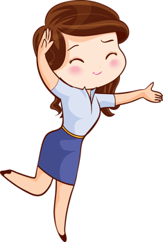 Smiling beautiful woman character in cute actions png