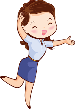 Smiling beautiful woman character in cute actions png