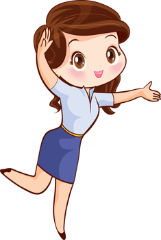 Smiling beautiful woman character in cute actions png
