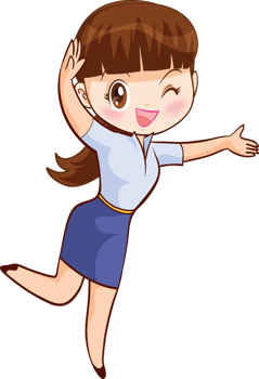 Smiling beautiful woman character in cute actions png