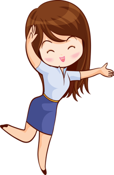 Smiling beautiful woman character in cute actions png