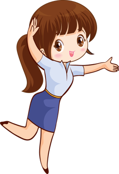 Smiling beautiful woman character in cute actions png