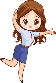 Smiling beautiful woman character in cute actions png