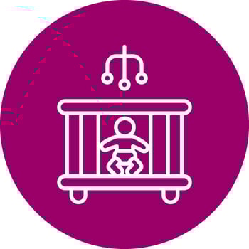 Baby Bed Vector Icon