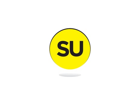 Initial Su Luxury Circle Logo, Creative SU Logo Icon Design For Shop vector
