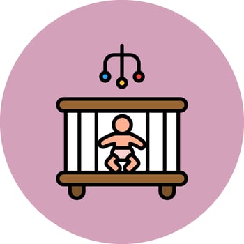 Baby Bed Vector Icon