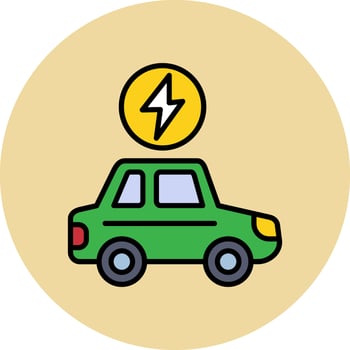 Electric Car Vector Icon