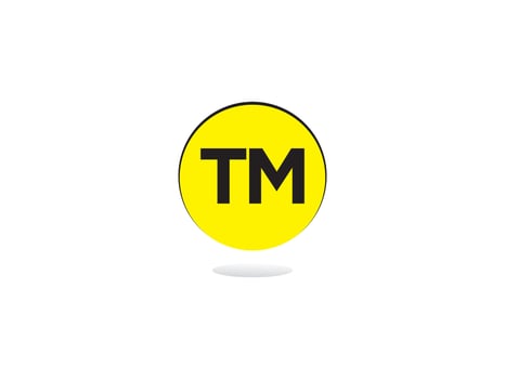 Modern Tm Logo Icon, Initial Circle TM Logo Letter Vector