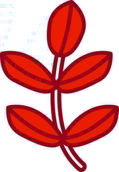 Red Ginger Alpinia Vector Icon
