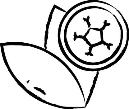 Leaf cell hand drawn vector illustration