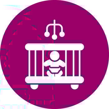 Baby Bed Vector Icon