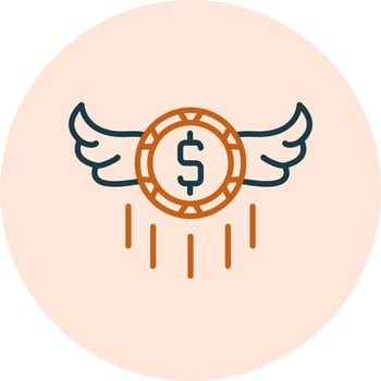 Flying Money Vector Icon