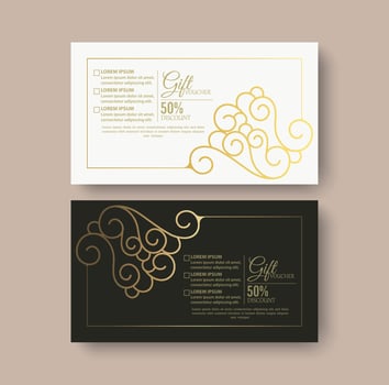 Menu restaurant luxury gift voucher design template vector