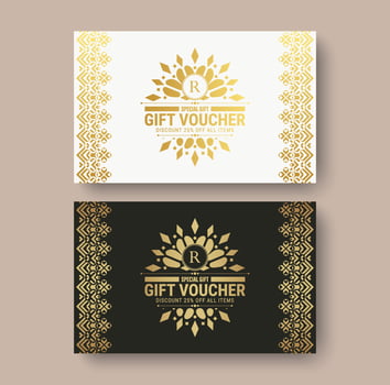 Menu restaurant luxury gift voucher design template vector