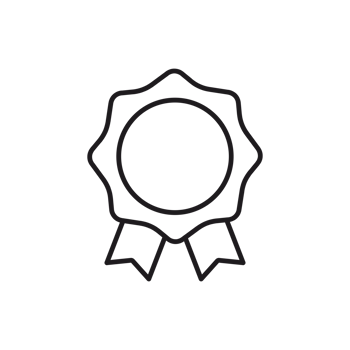 Vector badge with ribbon icon png